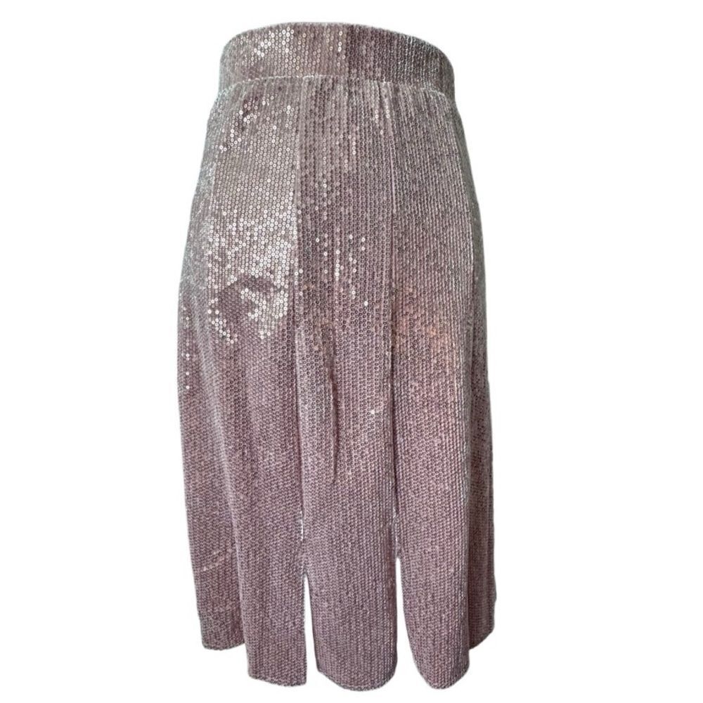 Isaac Mizrahi Live Pink Skirt Sequins Wearable Art Dressy Size S